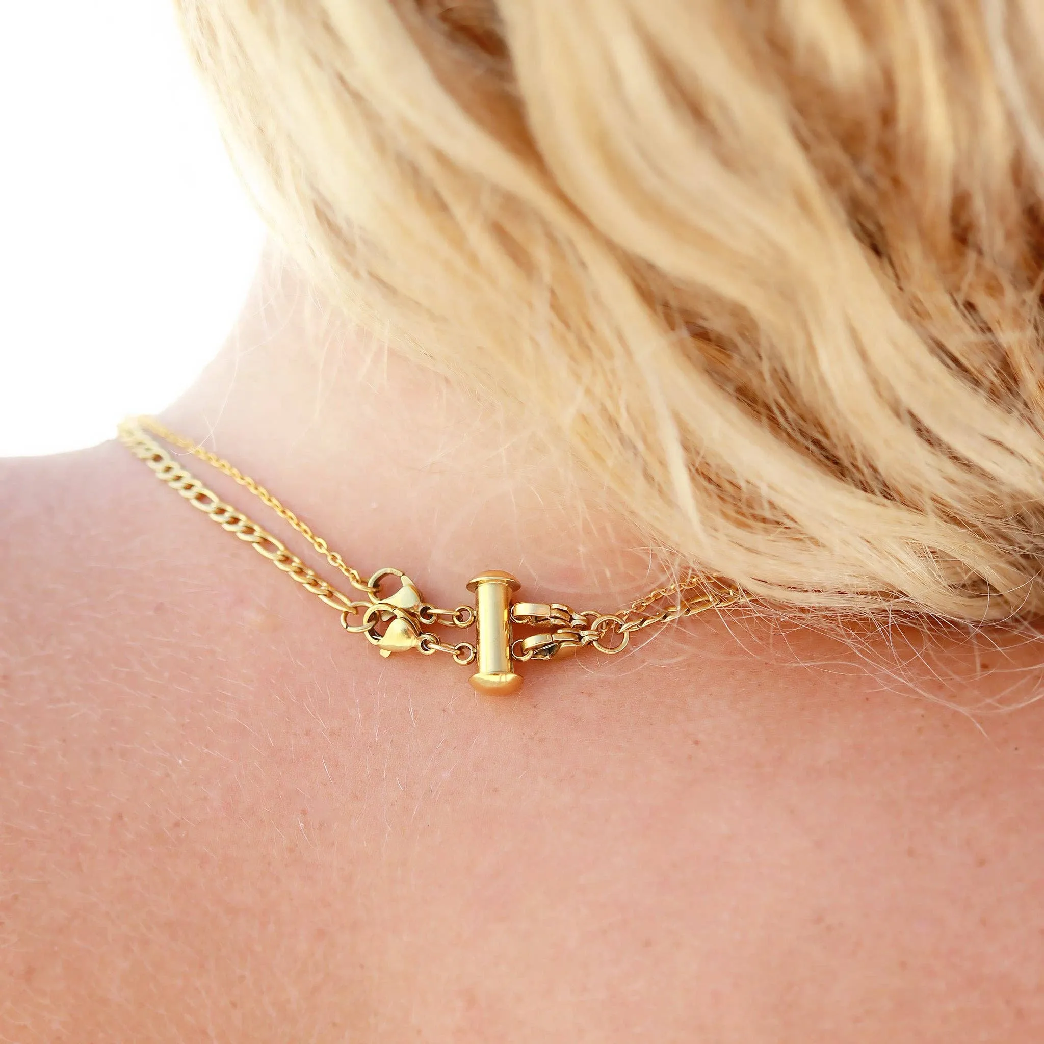 18K Gold PVD and Stainless Steel Layering Necklace Clasp