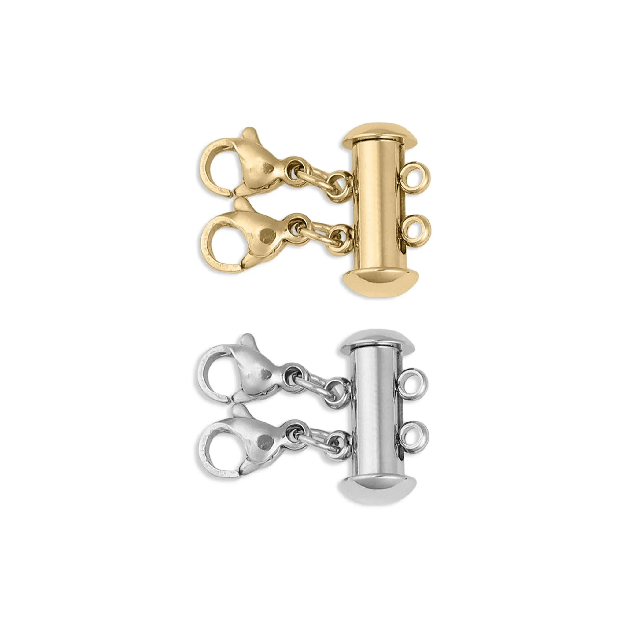 18K Gold PVD and Stainless Steel Layering Necklace Clasp