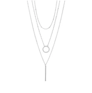 18K Gold PVD Stainless Steel 3 Row Layered Chain Necklace