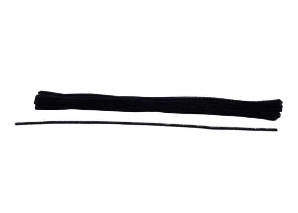 20"L x 6mm Chenille Stems: Black (Bag of 50) - MA200202