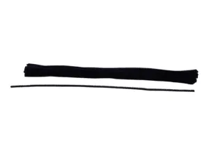 20"L x 6mm Chenille Stems: Black (Bag of 50) - MA200202