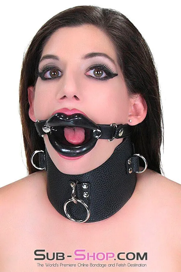2438M       Bondage Rag Doll Black Sex Lips Strapped Open Mouth Gag