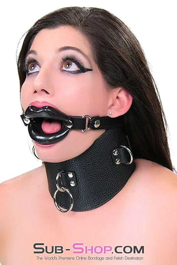 2438M       Bondage Rag Doll Black Sex Lips Strapped Open Mouth Gag
