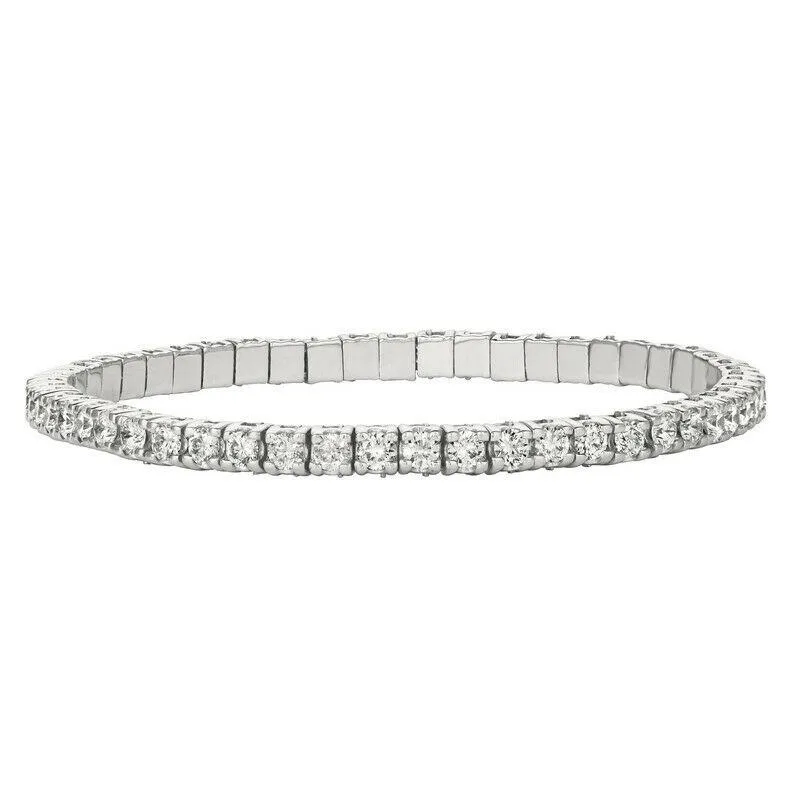 3.00 Carat Natural Diamond Stretch Bracelet G-H SI 14K Yellow Gold