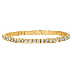 3.00 Carat Natural Diamond Stretch Bracelet G-H SI 14K Yellow Gold