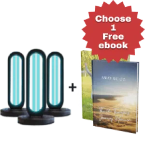 3x Bundle - UVO254™ Powered Home Disinfection Tower   1 Free Ebook
