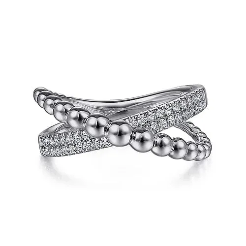 925 Sterling Silver White Sapphire Bujukan Criss Cross Ring