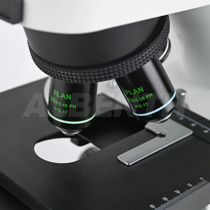 Albenth 10X-1000X Trinocular Plan Phase Phase Contrast Microscope with N.A.1.25 Phase Contrast turret condenser
