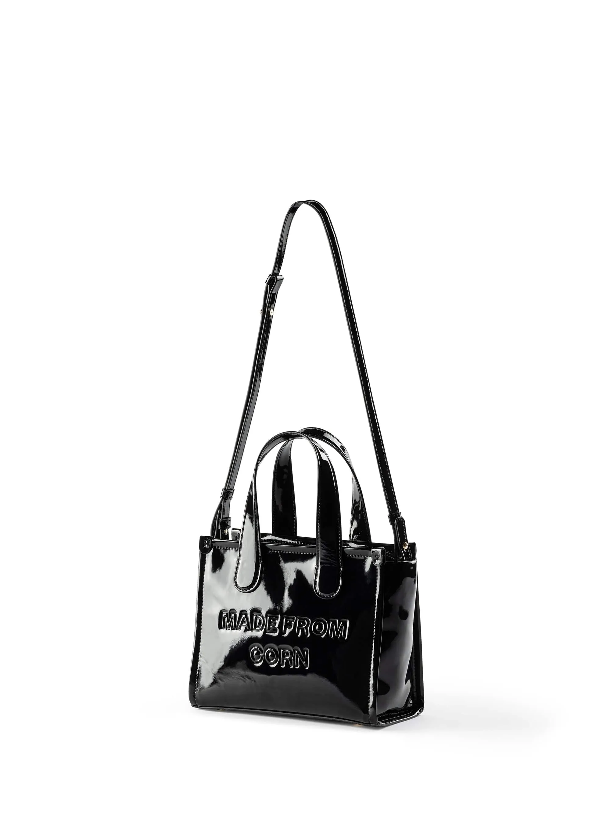 Alma M Corn Leather Vegan Tote Bag | Black