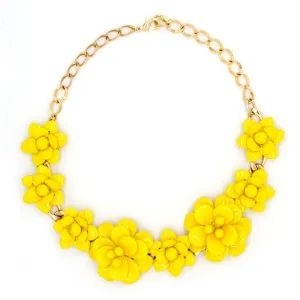 Amalfi Yellow Hibiscus Statement Floral Necklace