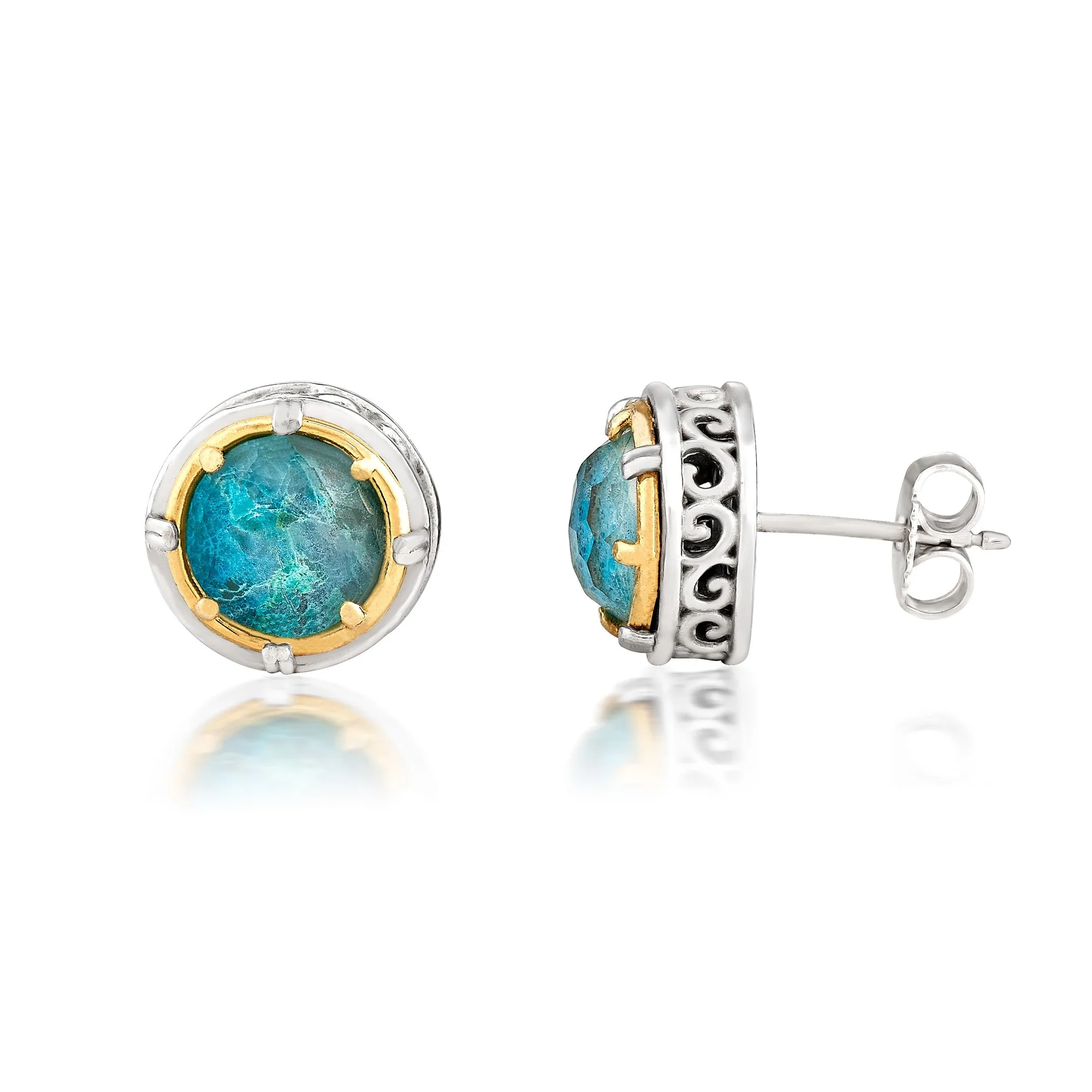 Anatoli Collection Chrysocolla Stud Earrings (lg)