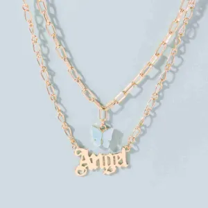 Angel Butterfly Layered Necklace
