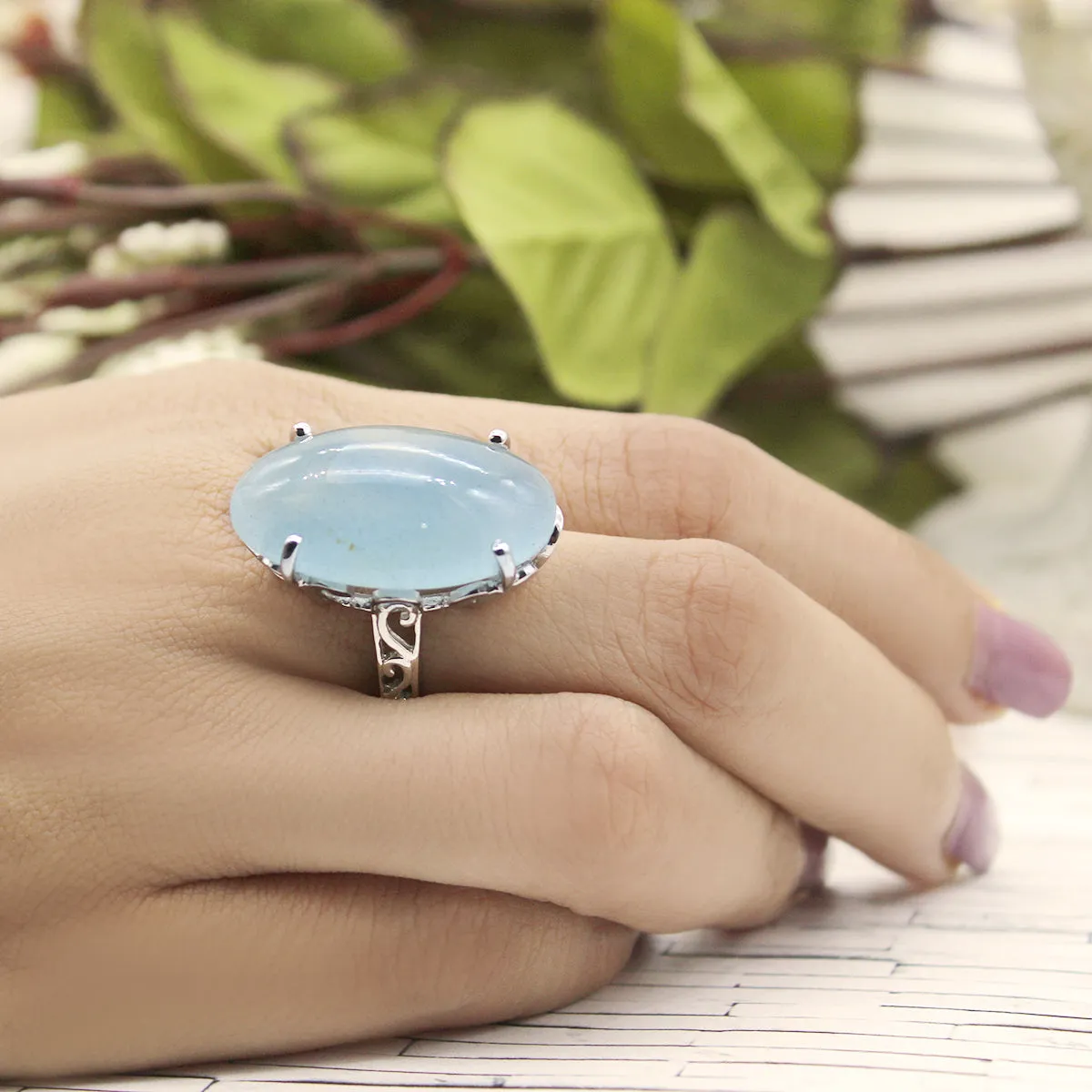 Aquamarine Statement Ring