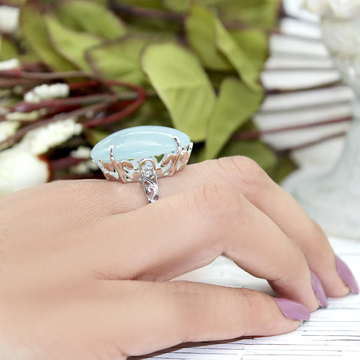 Aquamarine Statement Ring