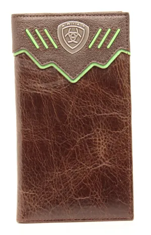 Ariat Brown Rodeo Wallet with Ariat Shield Concho and Contrast Lacing
