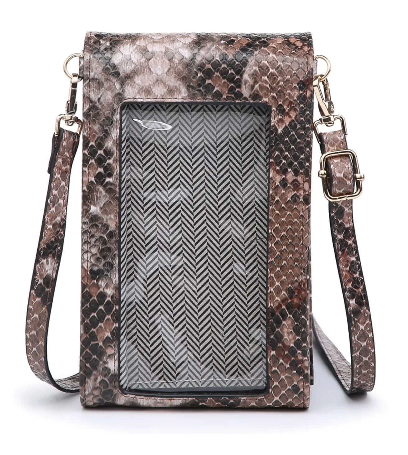 Ayla Touch Screen Crossbody - Python Gunmetal