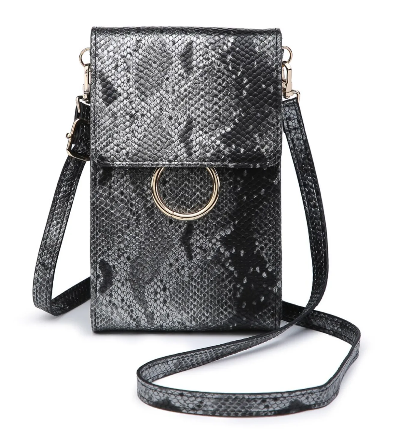 Ayla Touch Screen Crossbody - Python Gunmetal