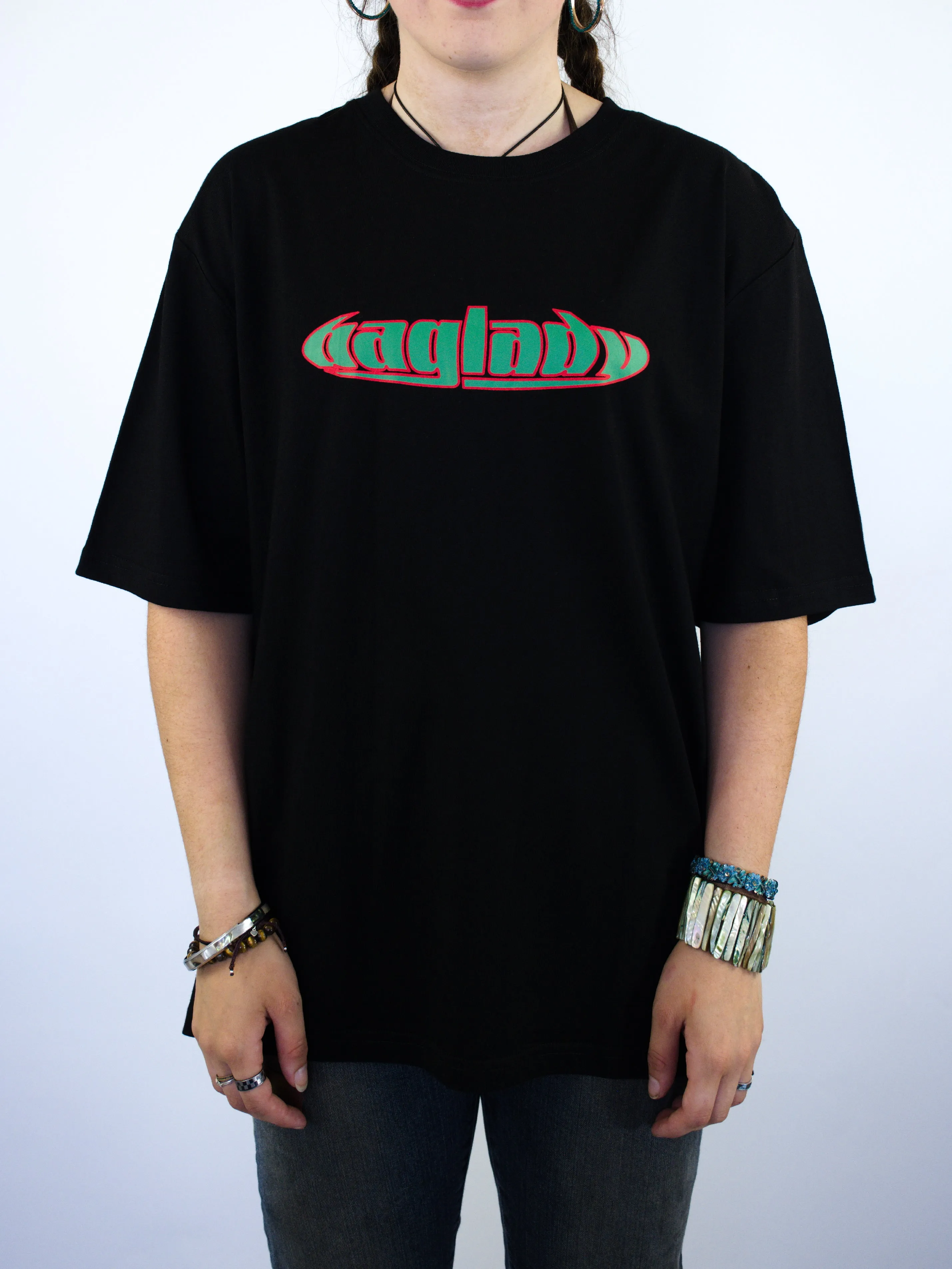 Bag Lady Supplies - Warp t Shirt - Black Red Green