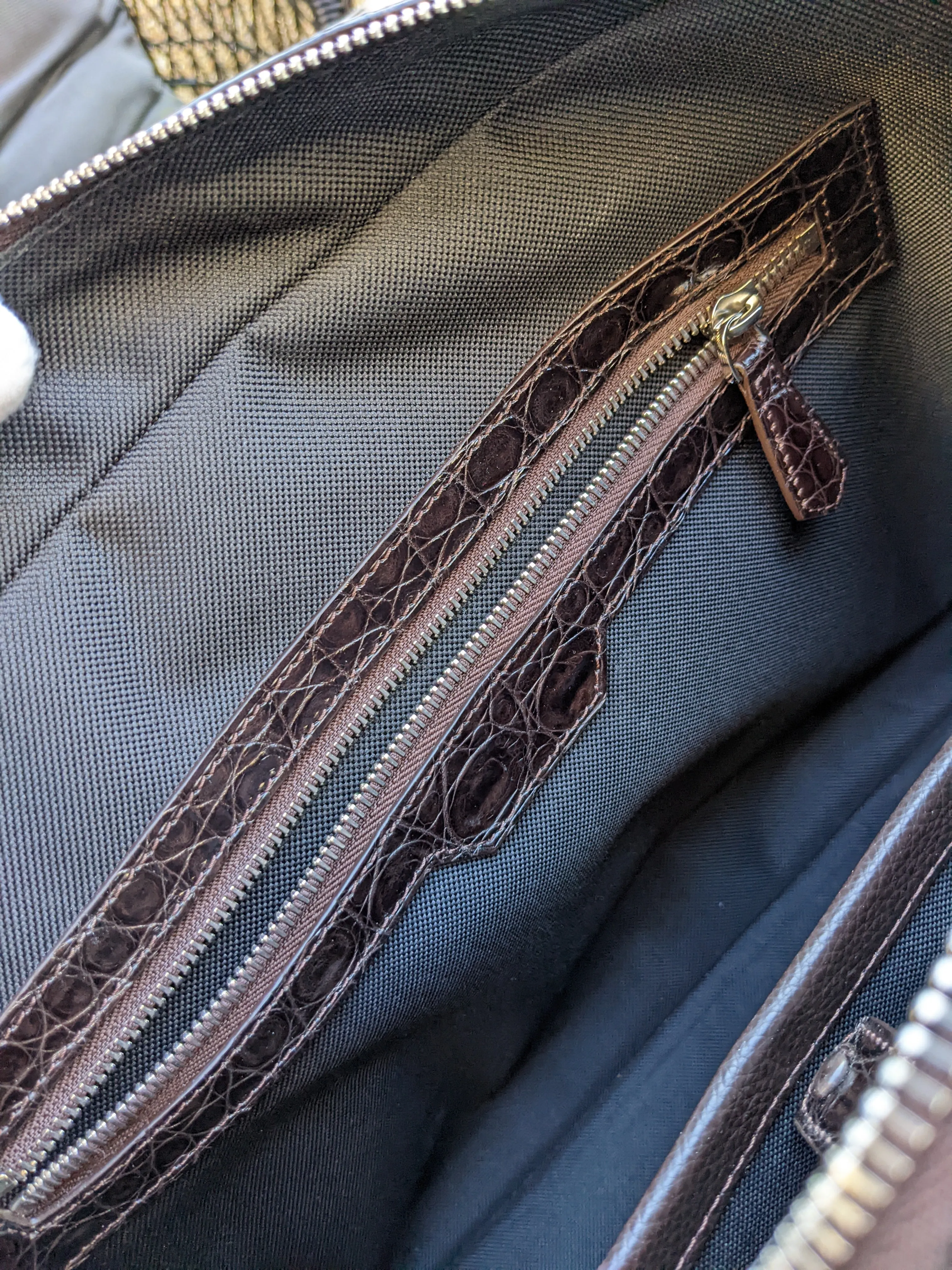 Bespoke Briefcase - Dark Chocolate Millennium Finish Crocodile