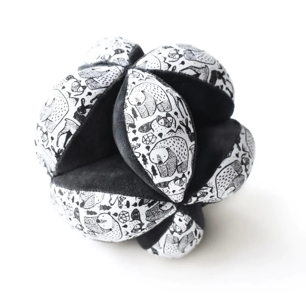 Black & White Plush Clutch Ball - Nordic