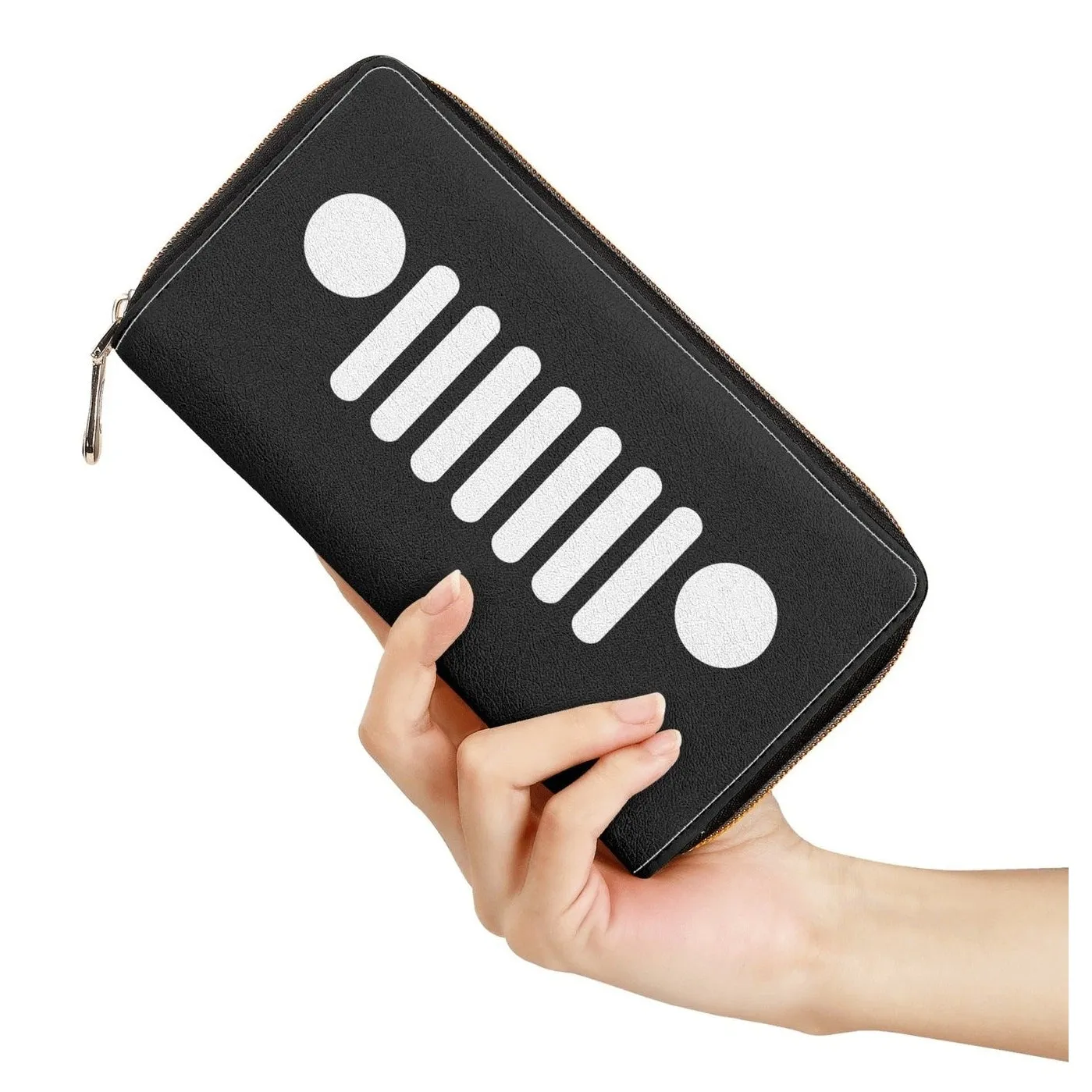Black and White Jeeper Wallet - Zipper Purse
