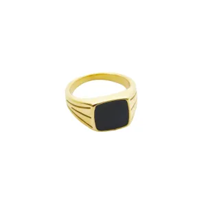 Black Enamel Signet Ring