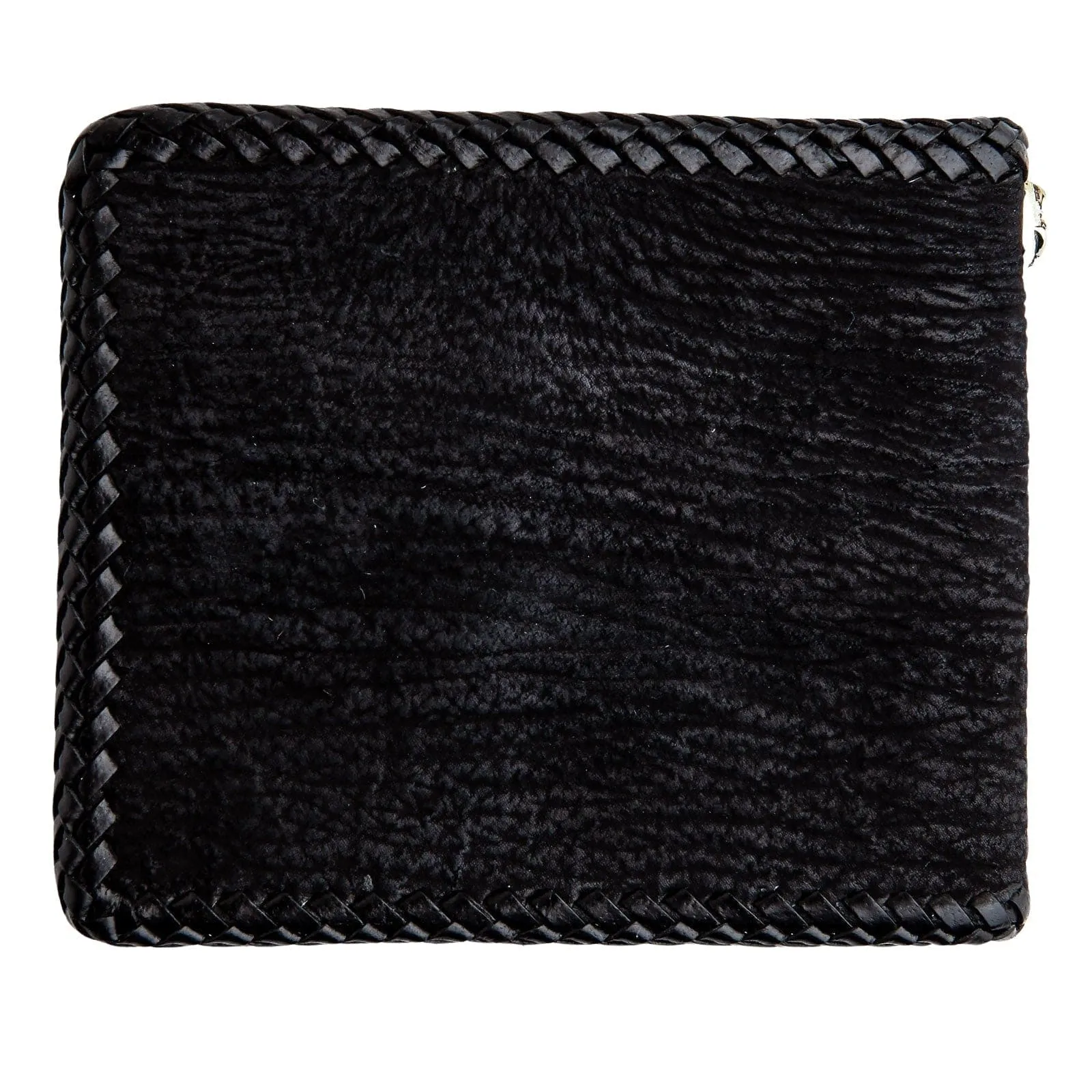Black Genuine Stingray Leather Inlaid Cross Biker Chain Wallet