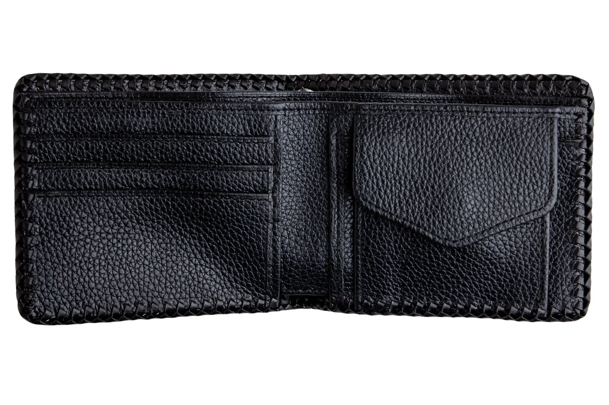 Black Genuine Stingray Leather Inlaid Cross Biker Chain Wallet