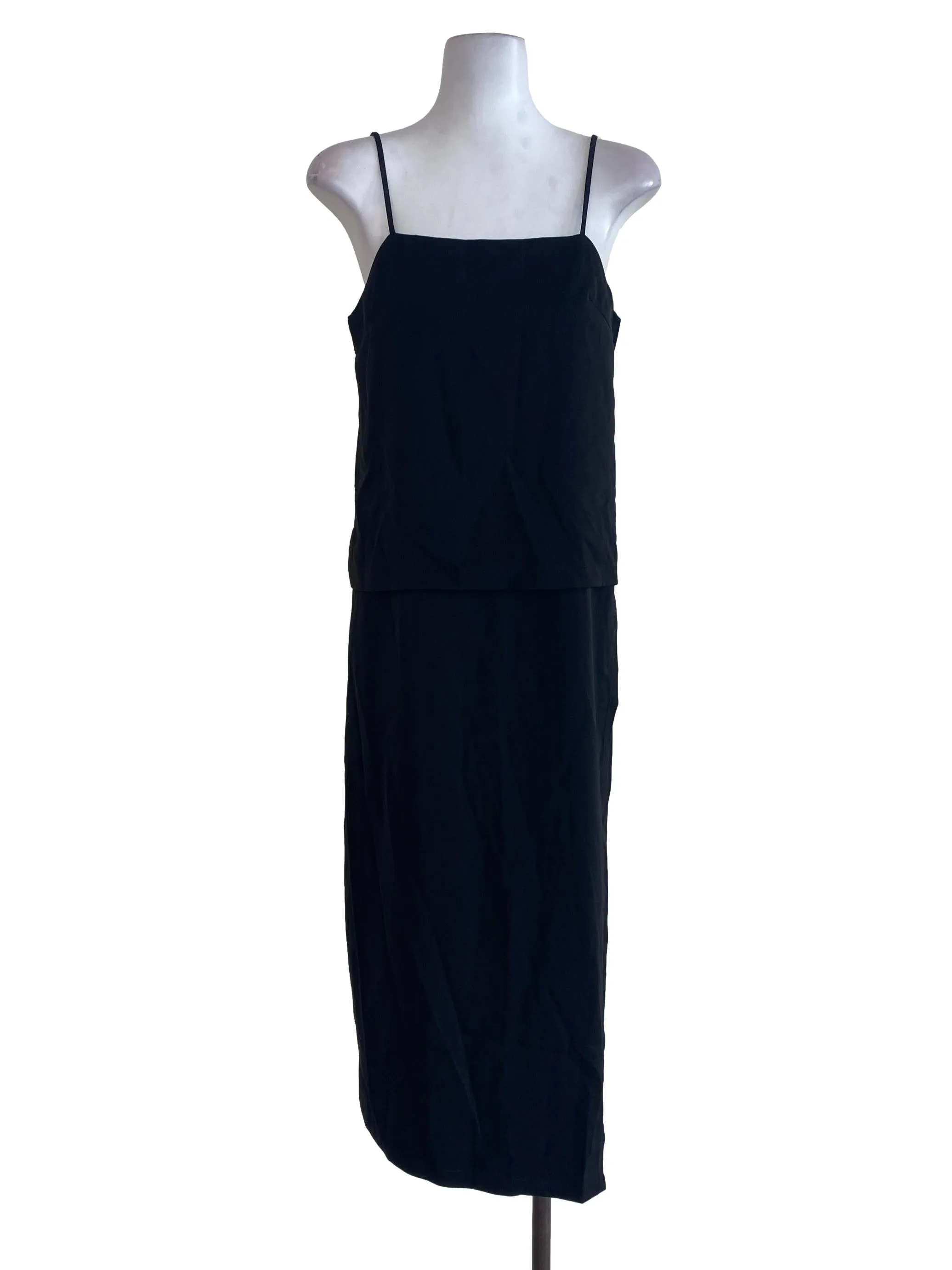 Black Layered Slip Dress TEM