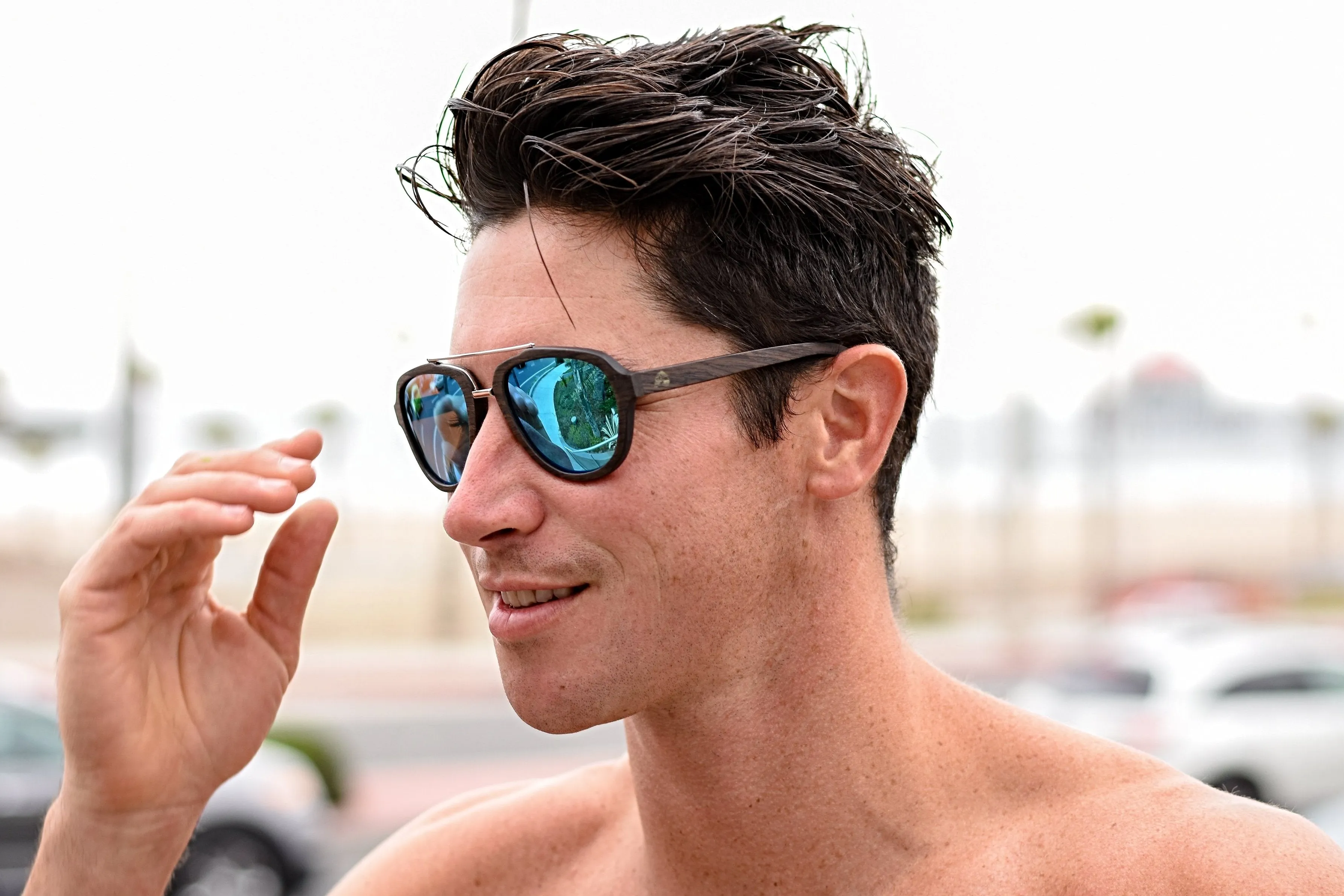 Black Oak  Wood Aviator Sunglasses - Ascendor