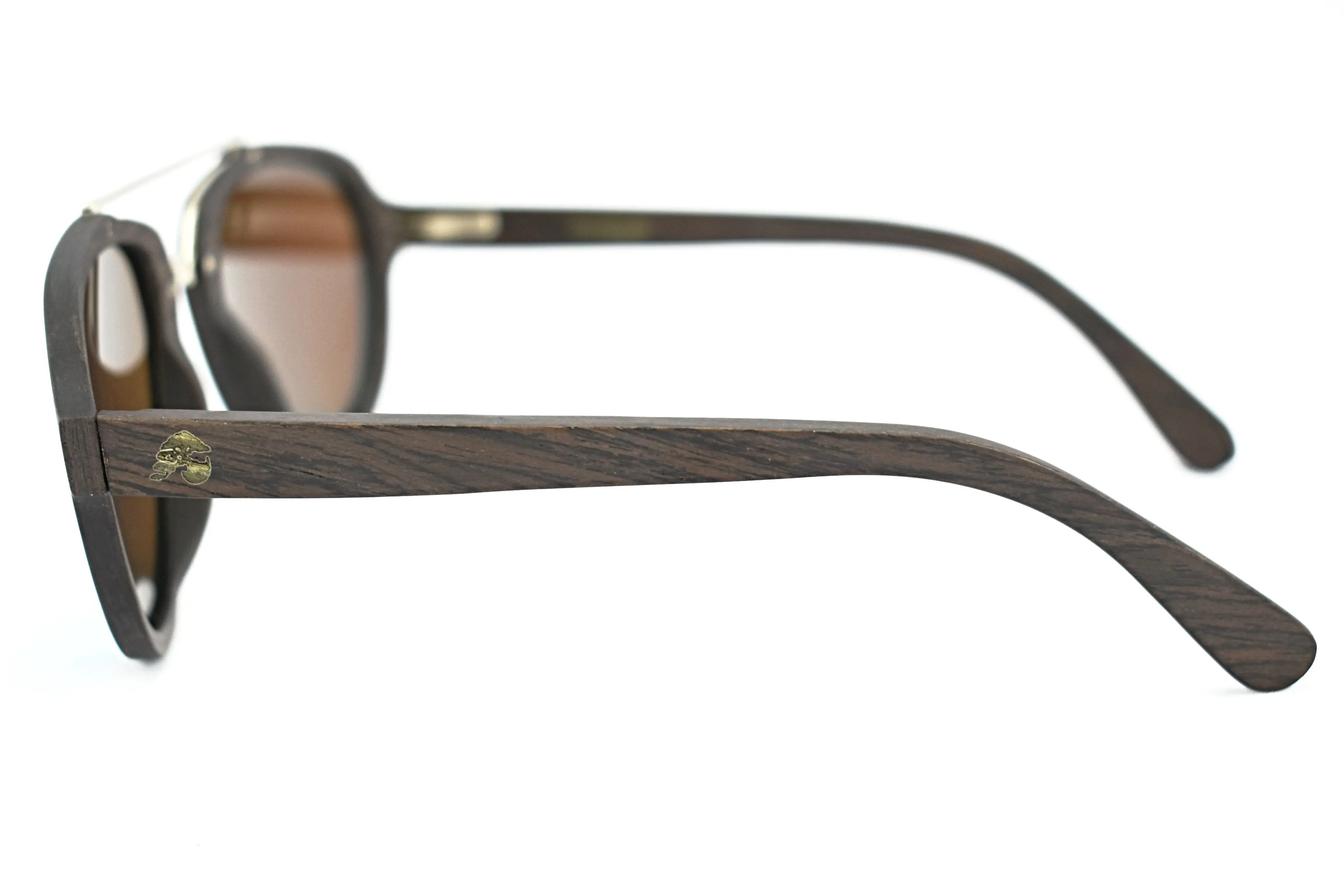 Black Oak  Wood Aviator Sunglasses - Ascendor