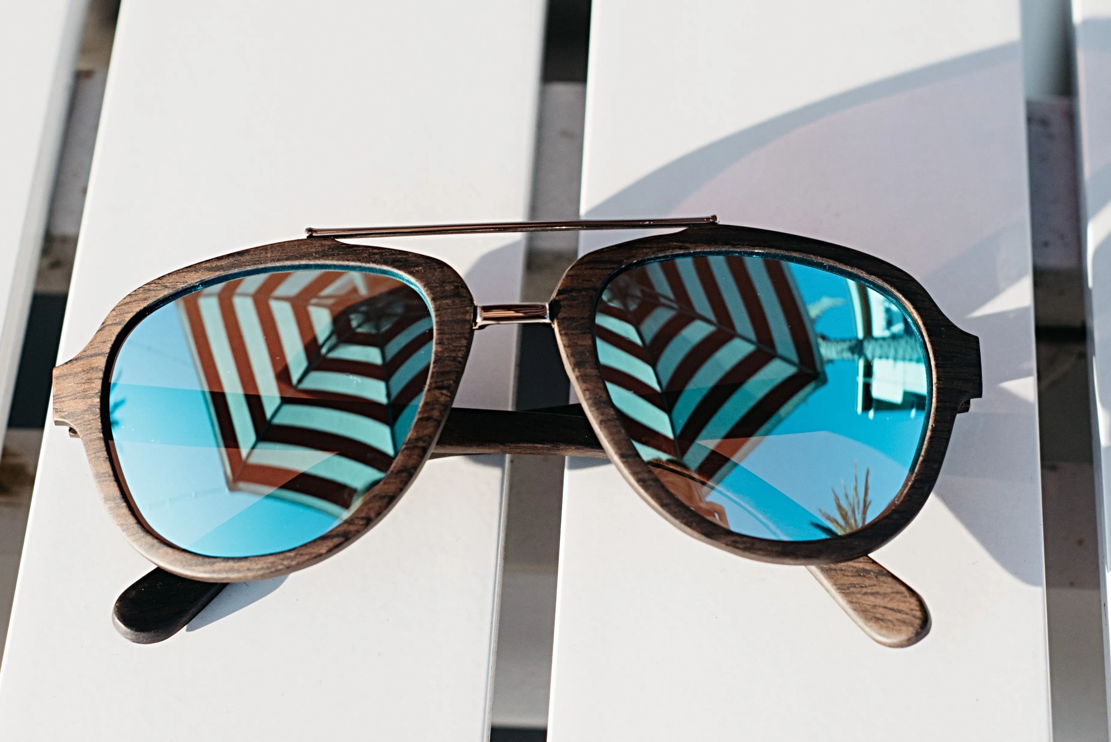 Black Oak  Wood Aviator Sunglasses - Ascendor