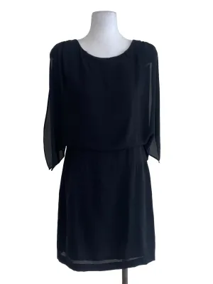 Black Plain Layered Mini Dress