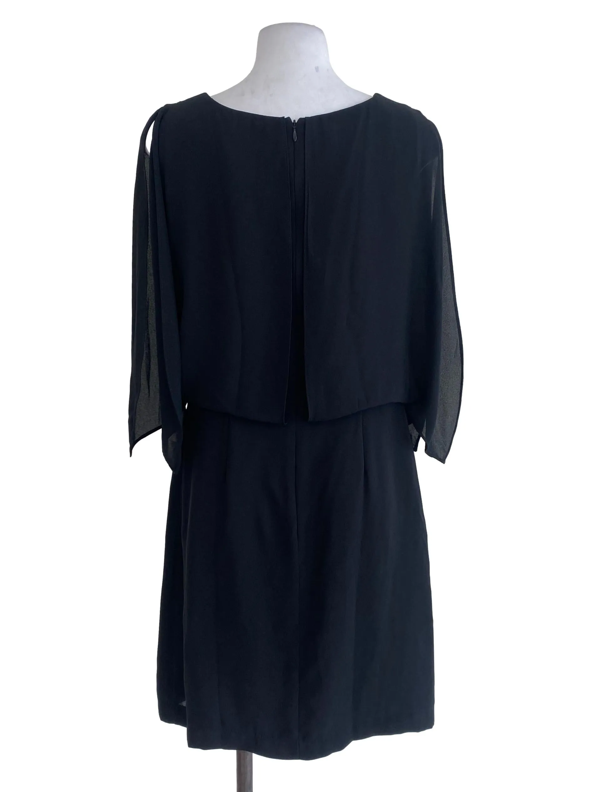 Black Plain Layered Mini Dress