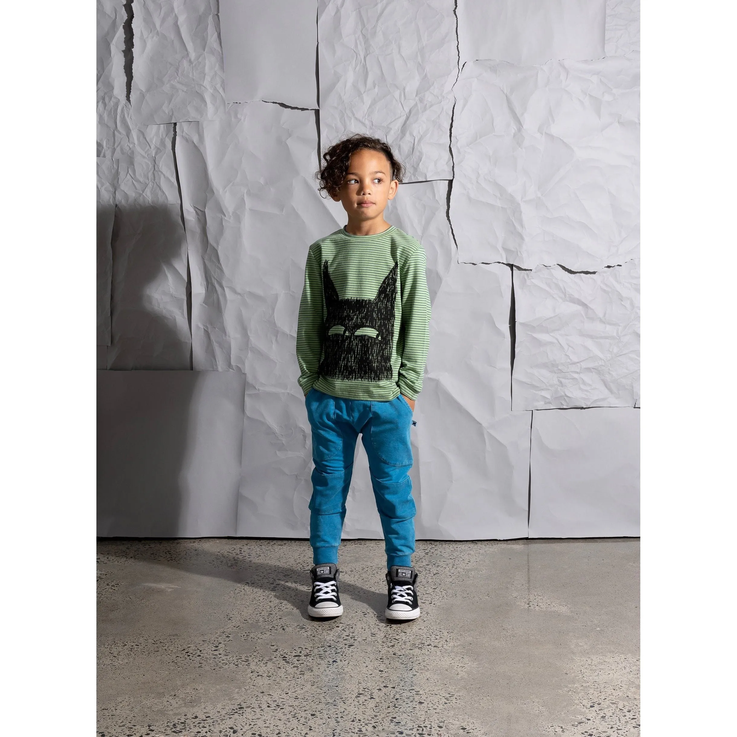 Blasted Reinforced Knee Trackies - Sky Wash