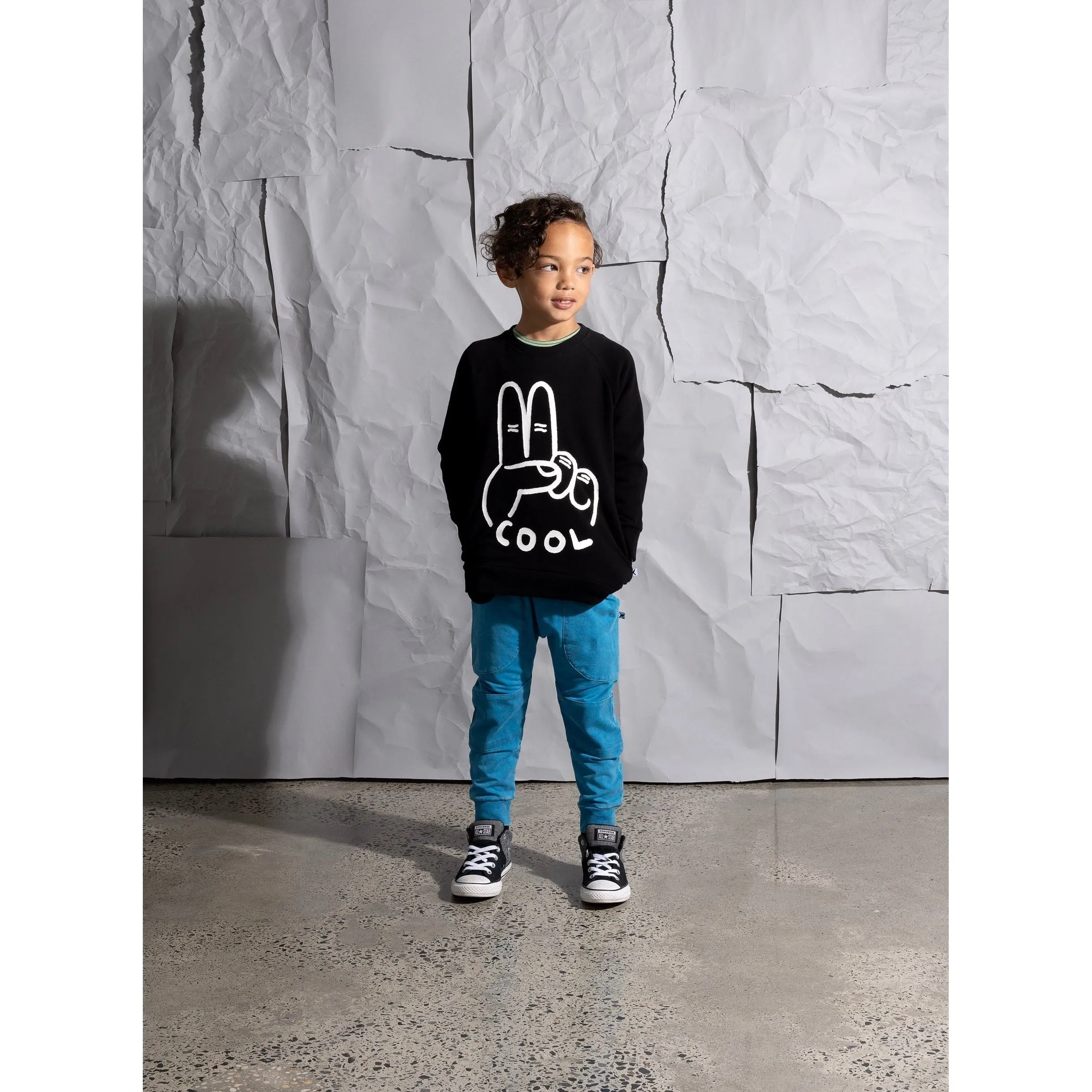 Blasted Reinforced Knee Trackies - Sky Wash