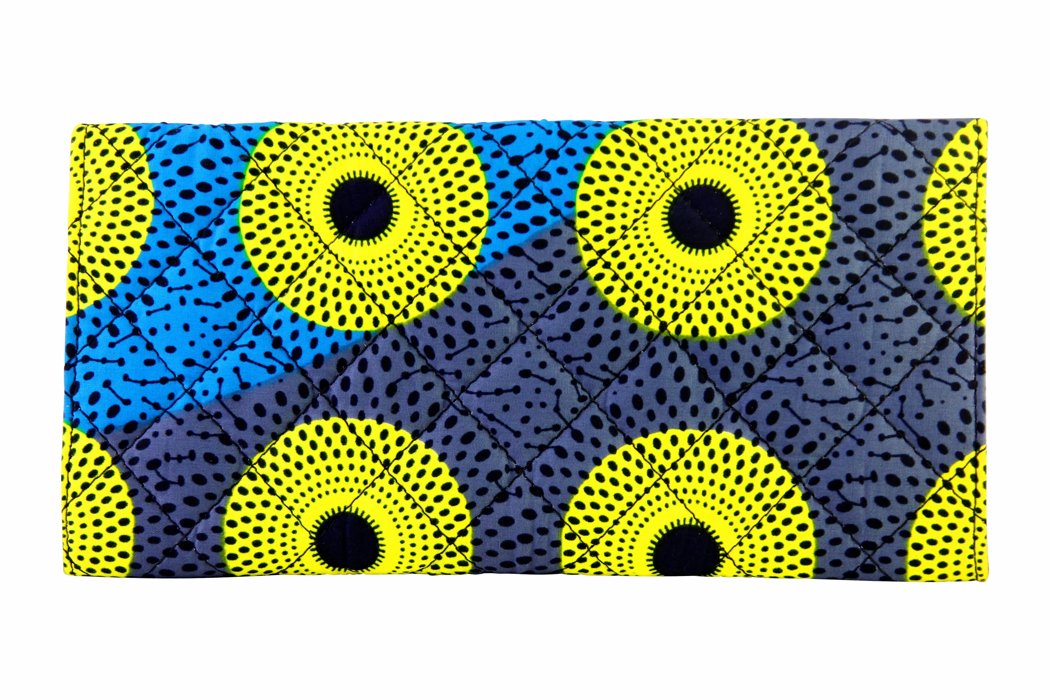 Blue Dots Ankara Clutch Purse