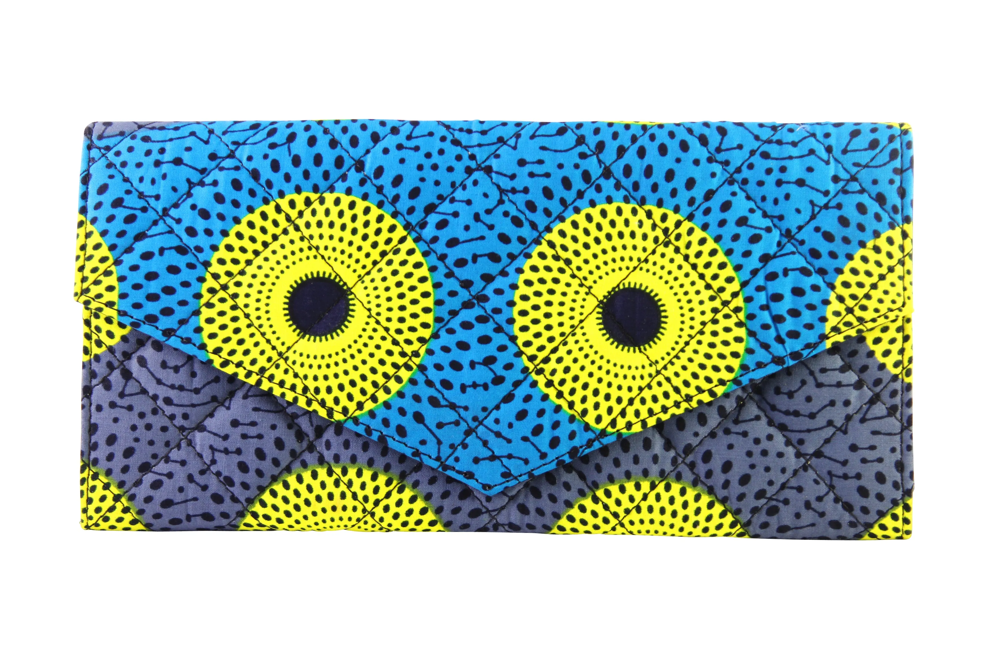 Blue Dots Ankara Clutch Purse