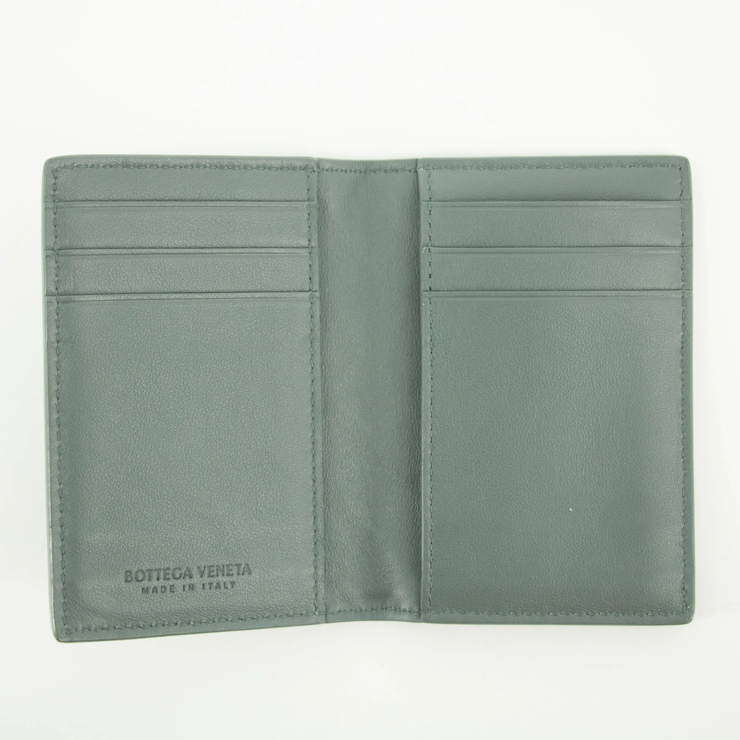 Bottega Veneta Gray Intecciato Leather Card Case #2392