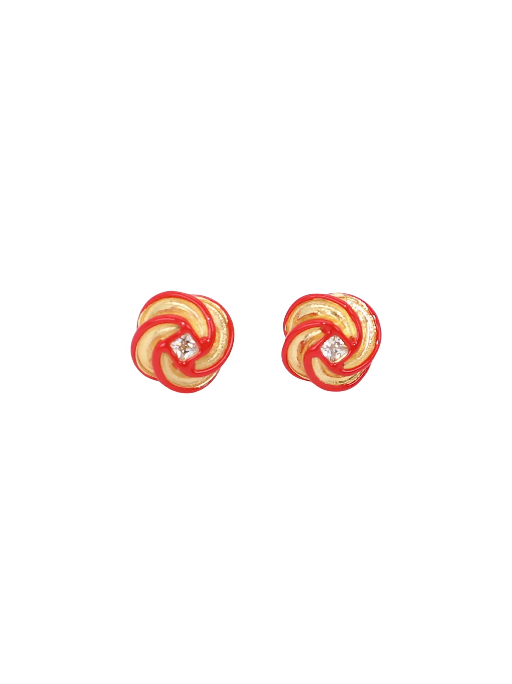 Bottega Veneta Pillar Stud Earrings in Red