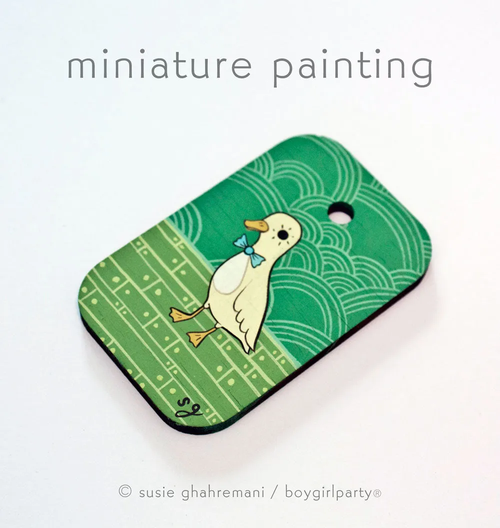 Bowtie Duck Miniature Painting by Susie Ghahremani