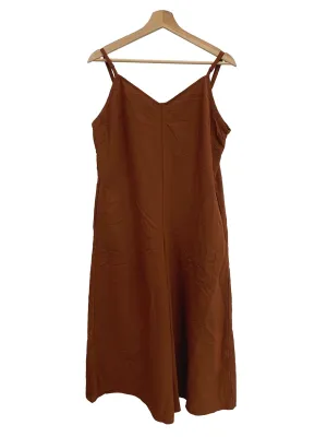 Brown Strapped Ribbed Jumpsuit