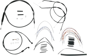 Burly Brand B30-1005 Extended Cable/Brake Line Kit for 16in. Ape Handlebars - Black Vinyl