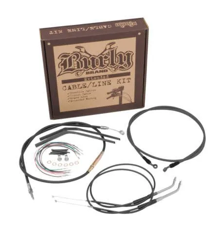 Burly Brand B30-1038 Extended Cable/Brake Line Kit for 16in. Ape Handlebars - Black Vinyl