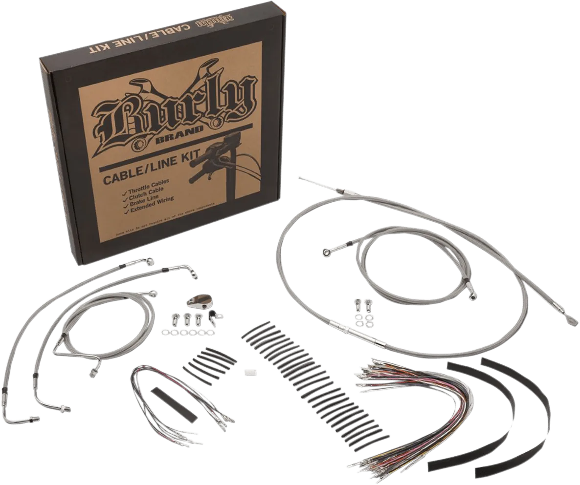 Burly Brand B30-1232 Handlebar Cable/Line Install Kit - Stainless Steel