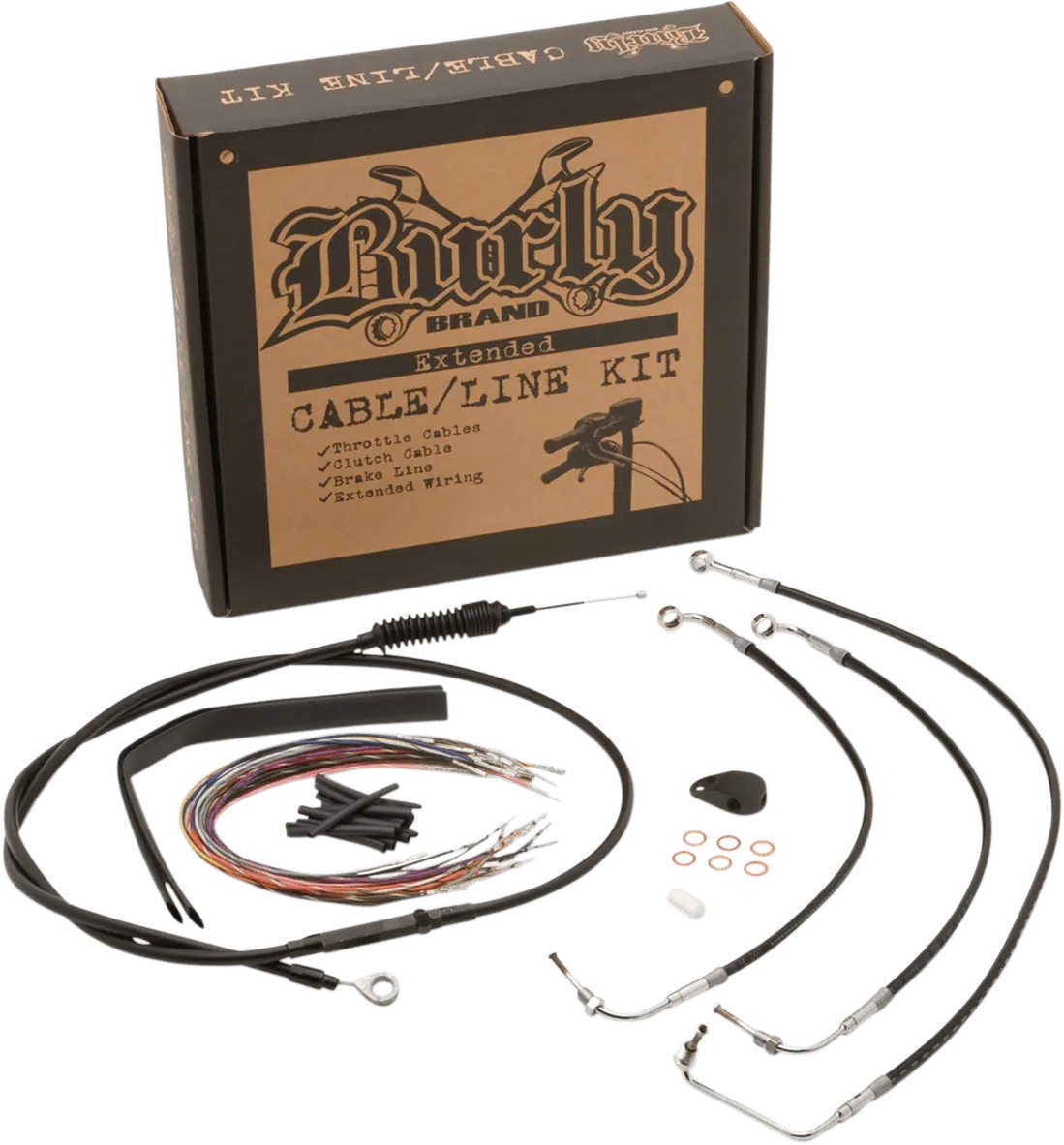 Burly Brand B30-1234 Handlebar Cable/Line Install Kit - Black