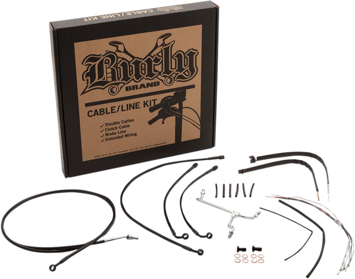 Burly Brand B30-1234 Handlebar Cable/Line Install Kit - Black