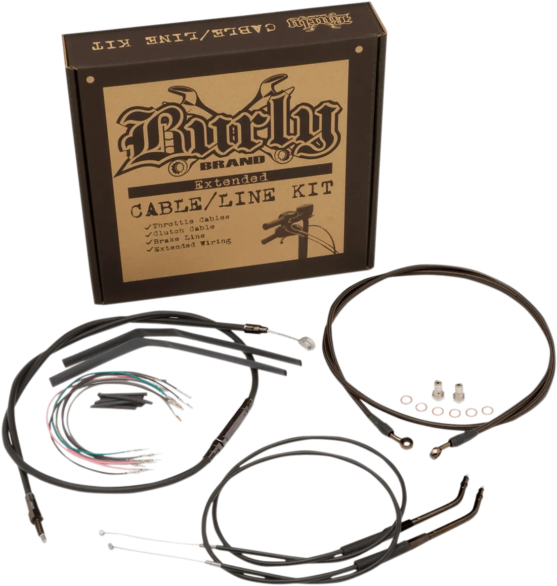Burly Brand B30-1269 T-Bar Cable and Brake Line Kit - 14in.
