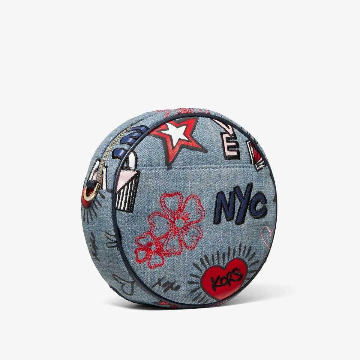 Canteen Embroidered Denim Crossbody Bag