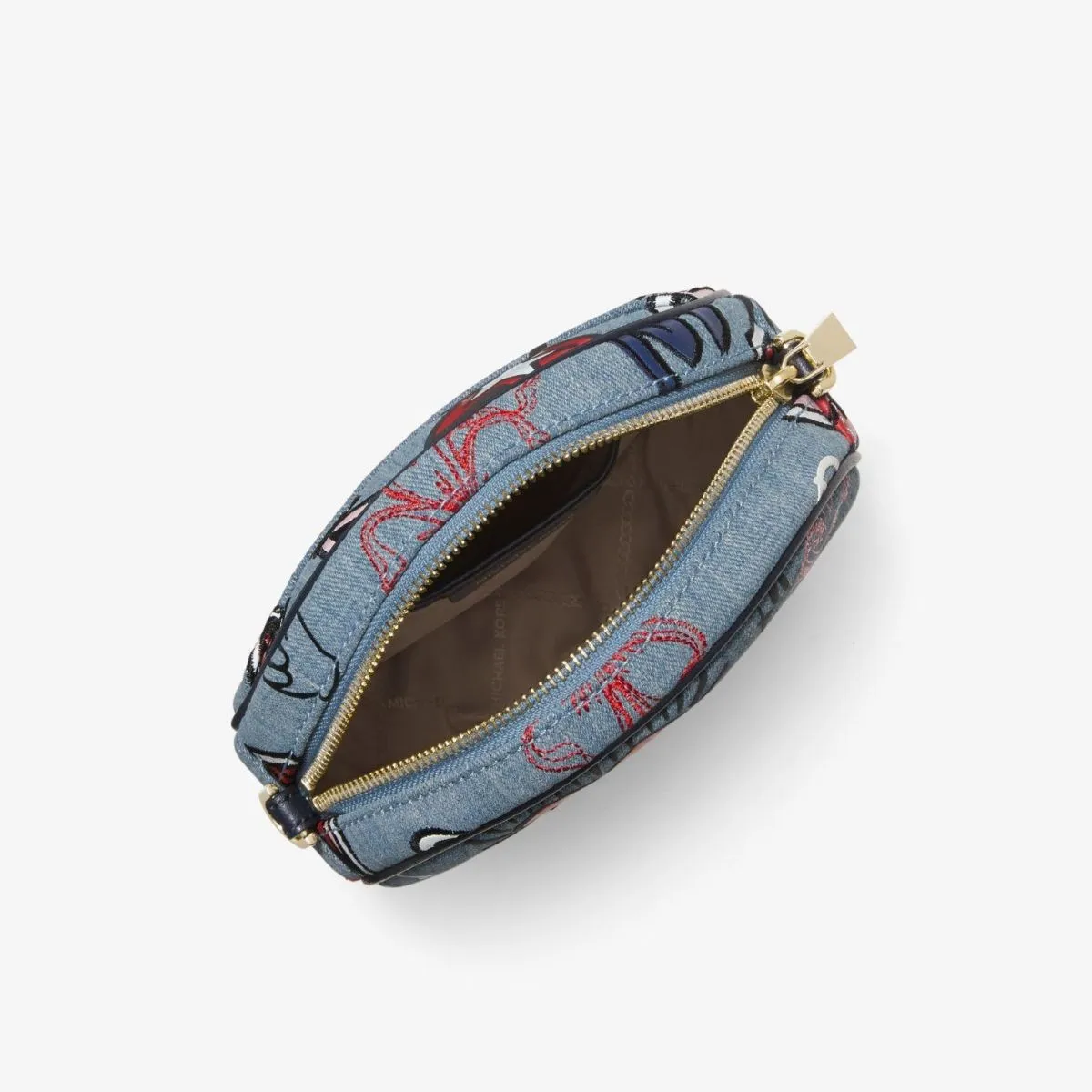 Canteen Embroidered Denim Crossbody Bag